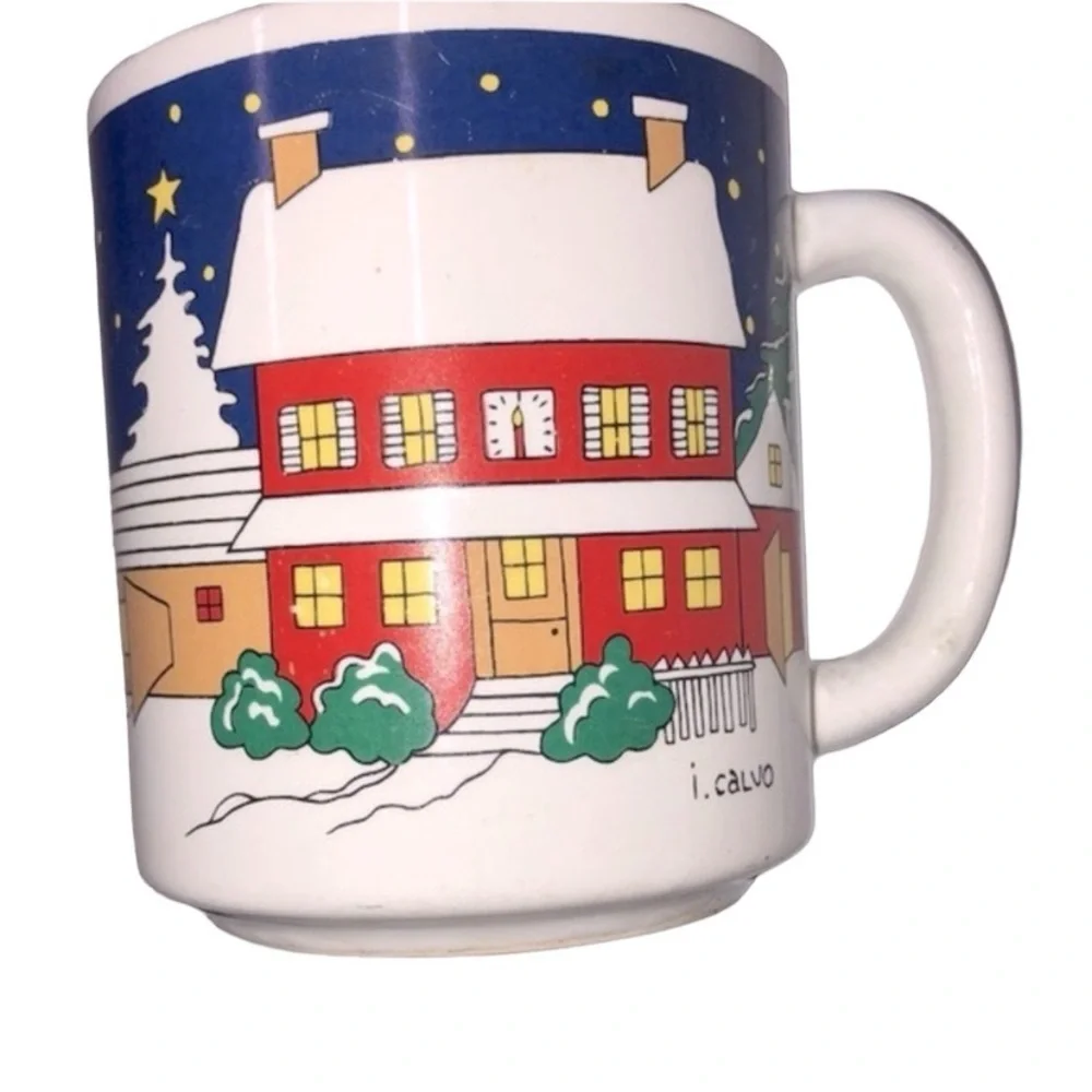 Vintage Santa Joyeux Noel Christmas coffee mug